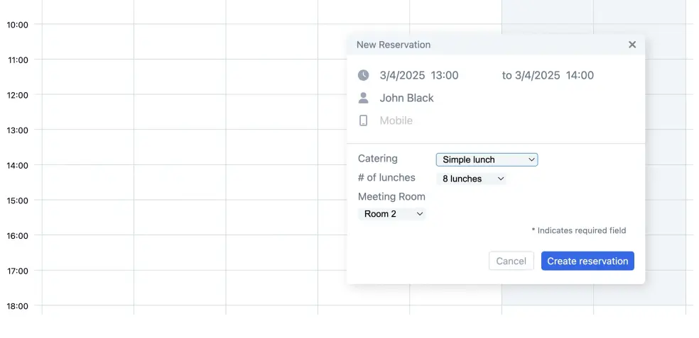 Example custom field