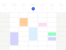 Small schematic image to represent features of online scheduling