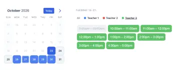SuperSaaS booking widget for parent-teacher meetings on tablet