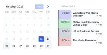 Beispiel für einen Online-Terminbuchungskalender auf einem Tablet PC für Events und Seminare