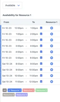 Beispiel für einen Online-Terminbuchungskalender von SuperSaaS auf einem Smartphone für Schulung & Weiterbildung