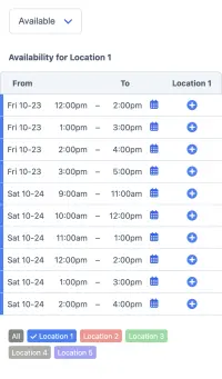 Beispiel für einen Online-Terminbuchungskalender für Escape Rooms von SuperSaaS auf einem mobilen Gerät.