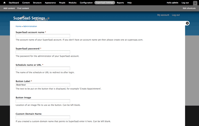 SuperSaaS modul pre Drupal