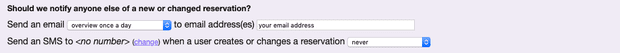 enviar un resumen de reservas