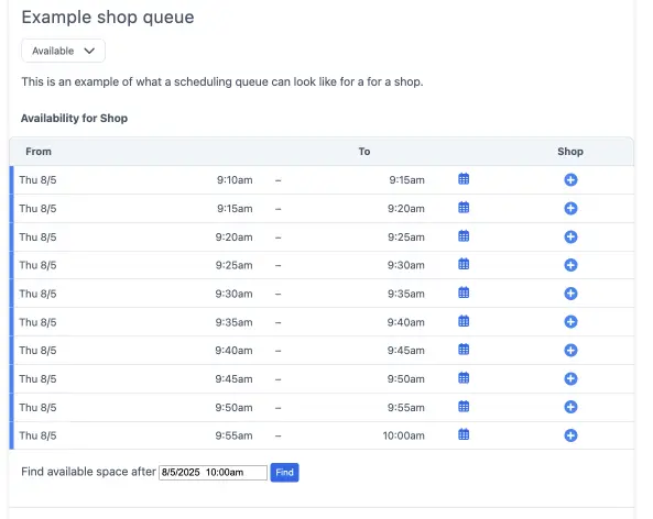 Virtual queue on mobile device