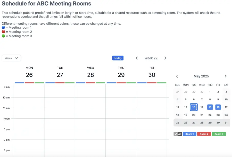 meeting room booking system demo