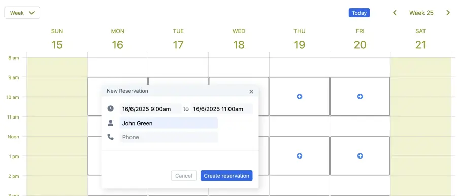 Creating an appointment