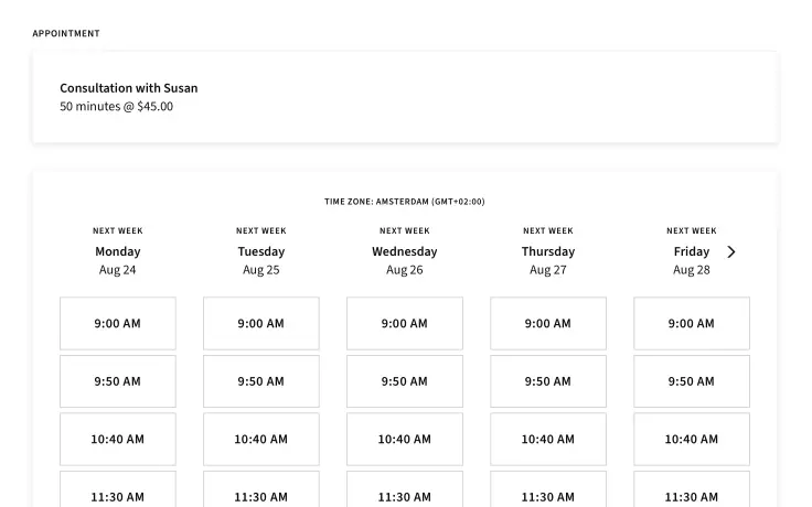 Acuity Scheduling appointment booking calendar