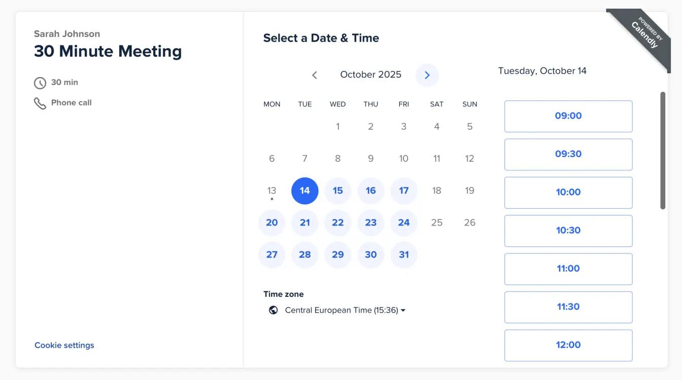 screenshot Calendly
