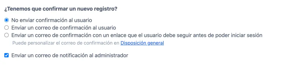 Confirmación de registro y verificación