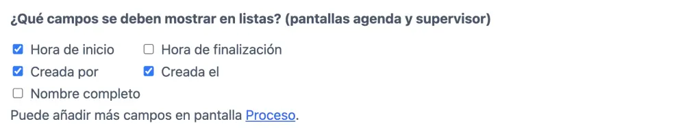 Elegir campos para vistas de lista