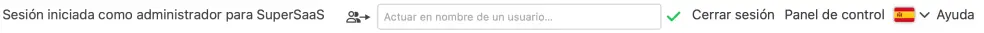 Buscar a un usuario en el menú para actuar en nombre de el