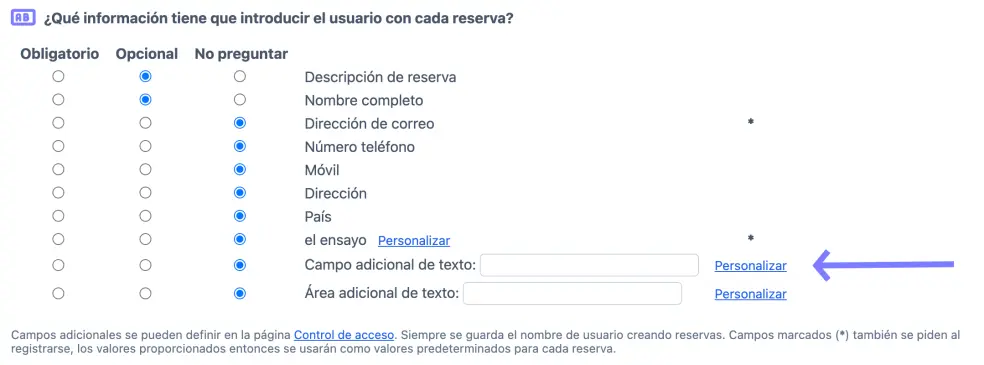 Área adicional de texto