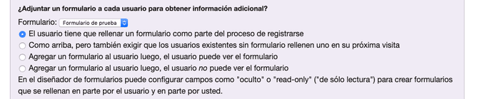 Adjuntar un formulario de registro