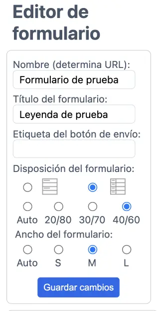 Editor de formulario