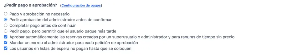 Pago y aprobación