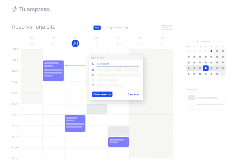 Recorte de un horario
