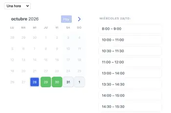 Widget de reservas para coaches de SuperSaaS en una tableta