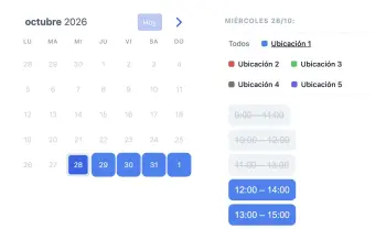 Widget de reservas para escape rooms de SuperSaaS integrado en una tablet