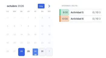 Widget de reservas para tours de SuperSaaS integrado en una tableta en la web de un operador