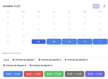 Widget de reservas de alquiler de embarcaciones de SuperSaaS integrado en un sitio web de marina