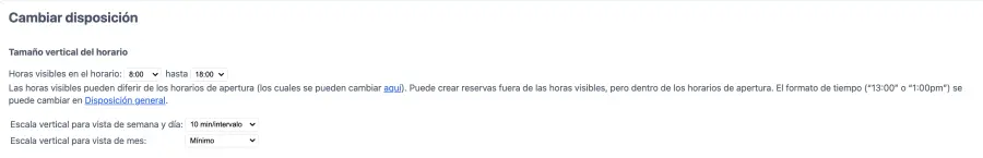 Configurar el diseño del horario