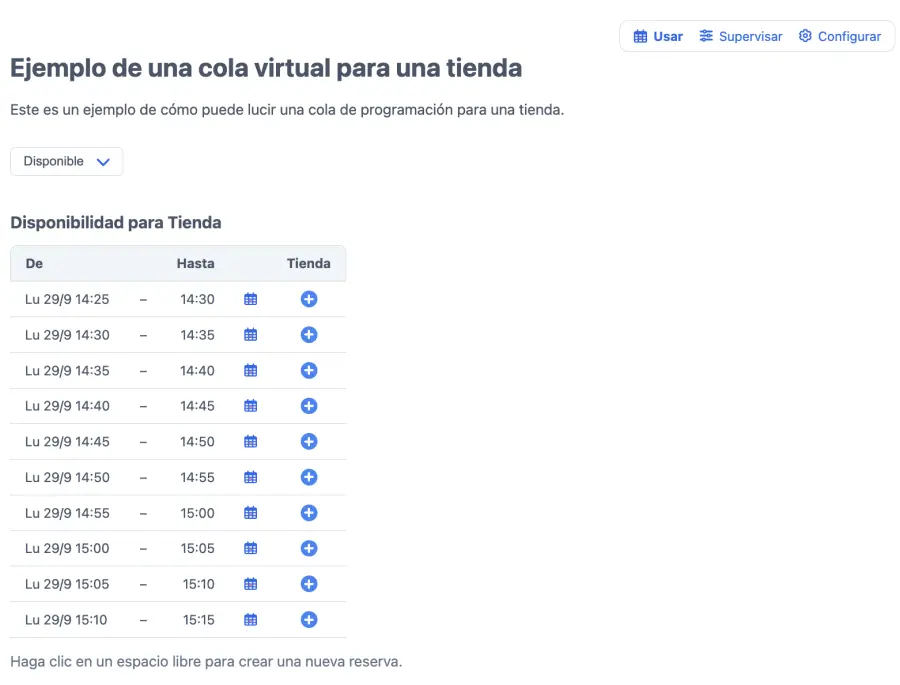 Inicio de cola virtual
