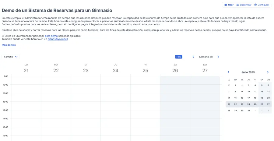 Horario vacío