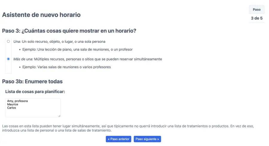 Configurar un horario de recursos