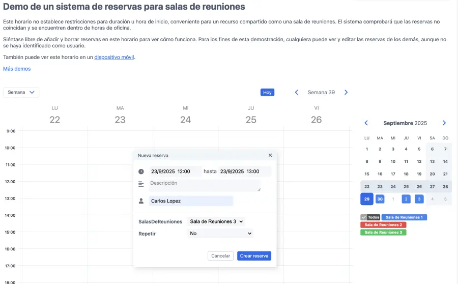 Crear nueva reserva de sala