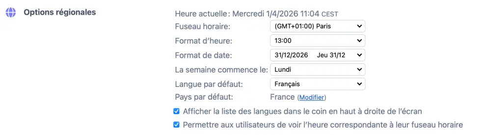 Fuseau horaire de référence