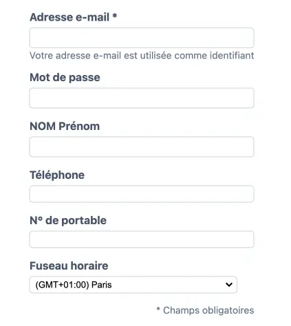 Sélection du fuseau horaire