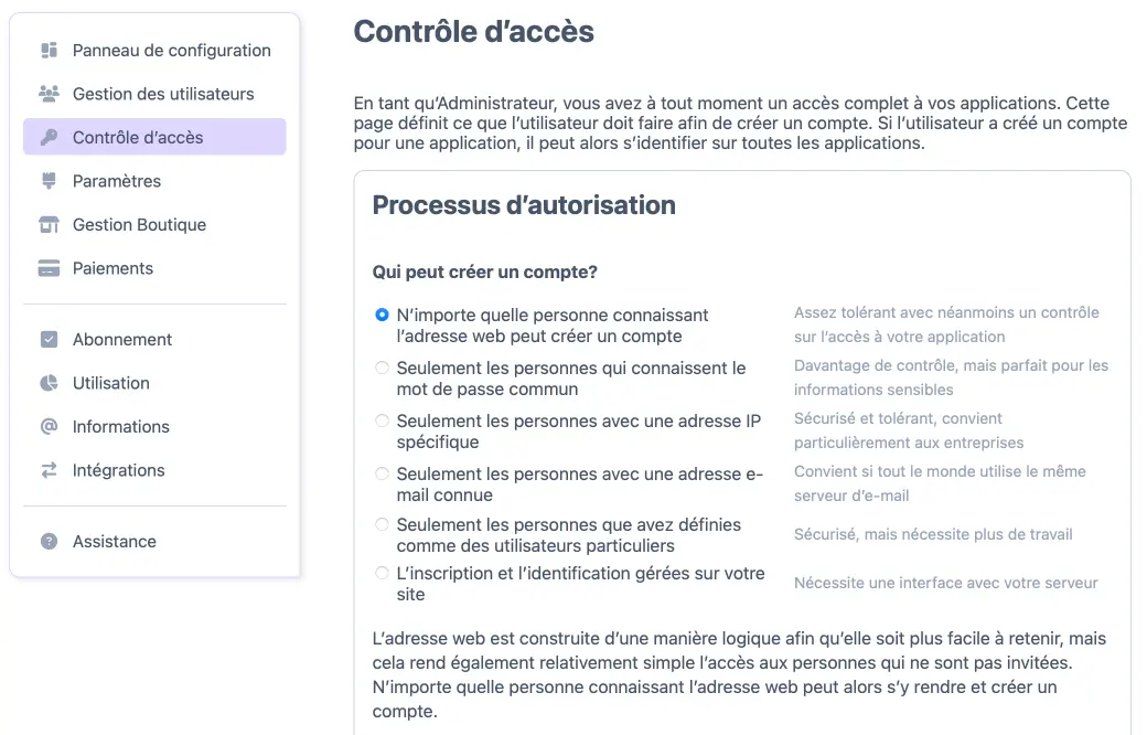 Contrôle accès
