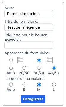 création formulaire