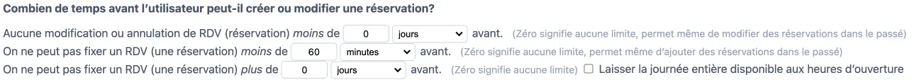 Quand une réservation peut-elle être faite?