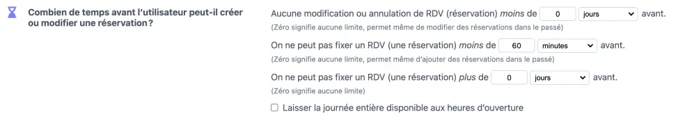 Quand une réservation peut-elle être faite ?