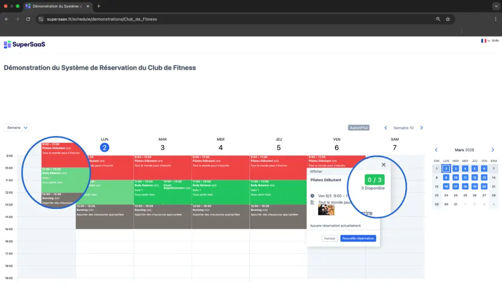 Exemple de capacité d’agenda