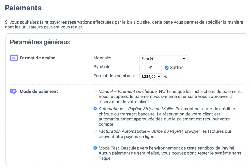 Mise en place d’un prestataire de paiement