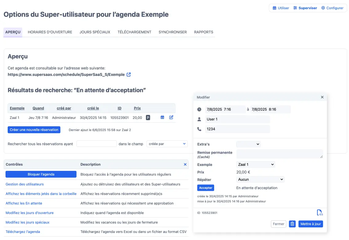 Fenêtre Autorisation