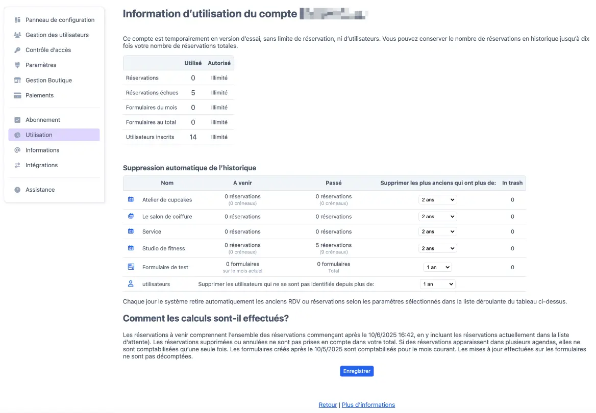 Données d’utilisation