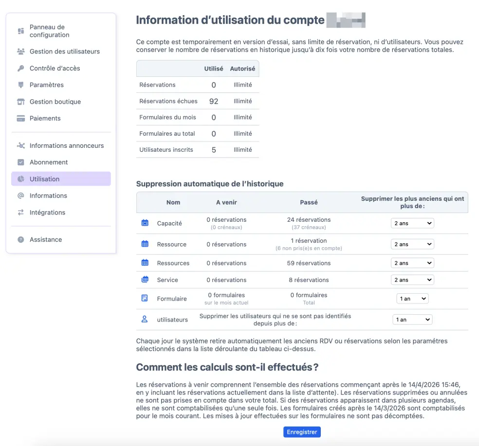Données d’utilisation