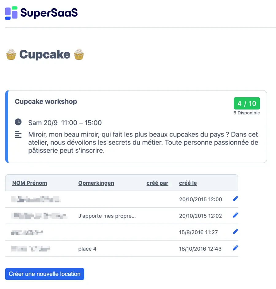 utilisateur agenda cupcake