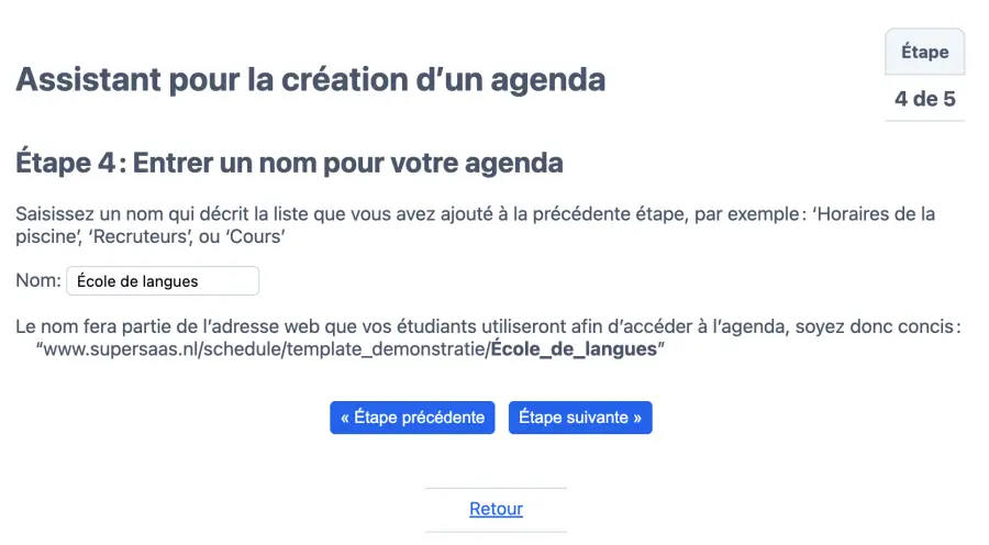 Nommer votre agenda