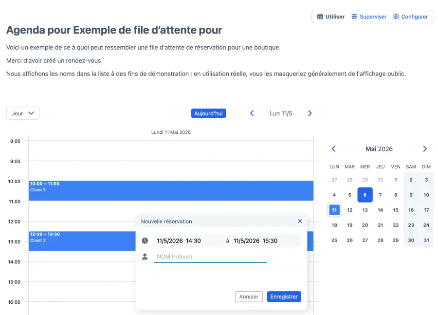 Exemple de file d’attente