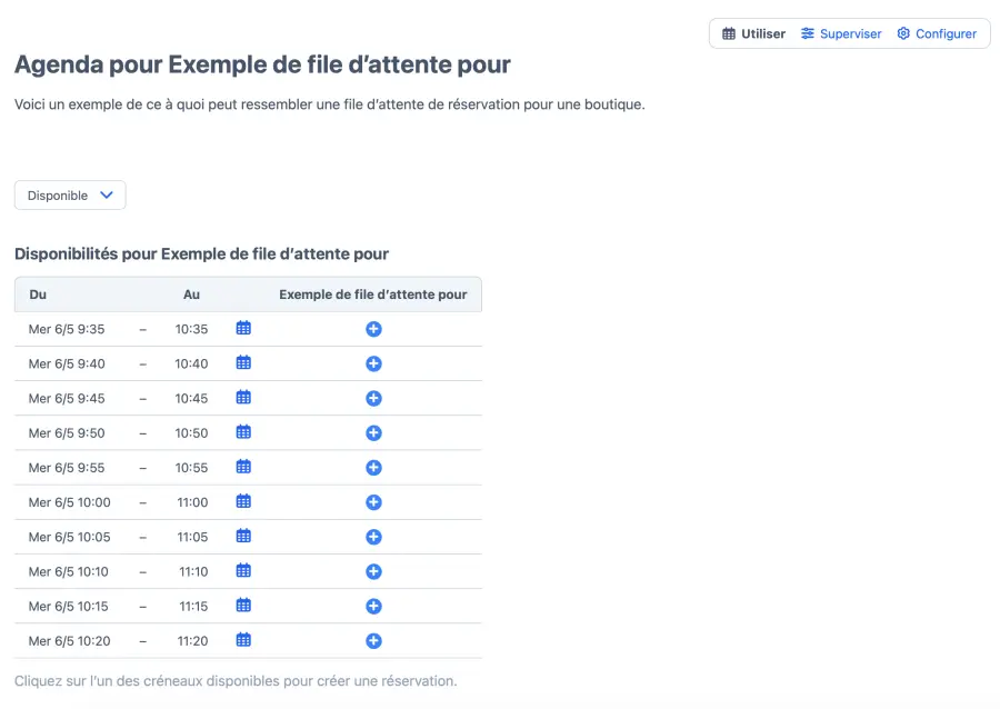 Début de la file d’attente virtuelle