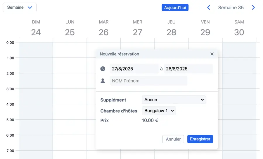 Créer un agenda