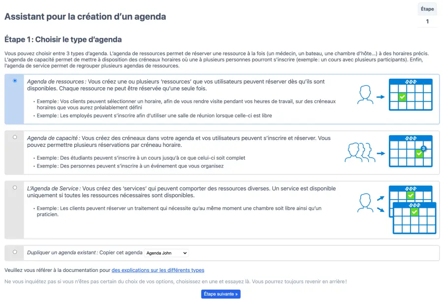 Nouvel agenda de réservation de salle
