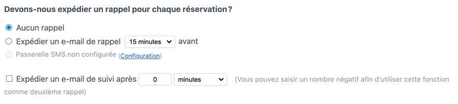 Envoi de rappels automatisés personnalisés par SMS pour votre système de réservation de rendez-vous au salon.
