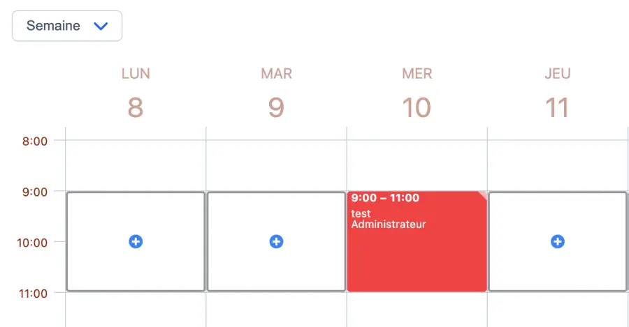 Agenda avec rendez-vous