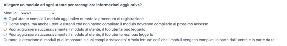 Integrare un modulo